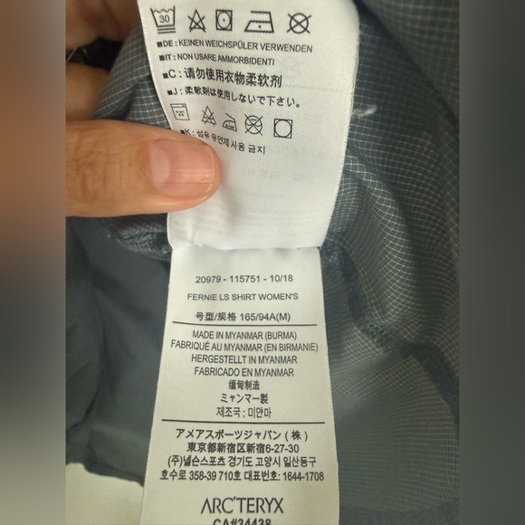 Arc'teryx Fernie LS Shirt Women's Gray Technical Hiking Sun Shirt Outdoors M - Picture 7 of 9